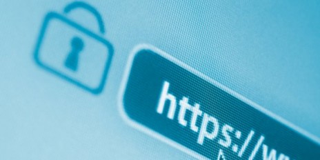 Browserzeile mit einem Schloss davor.