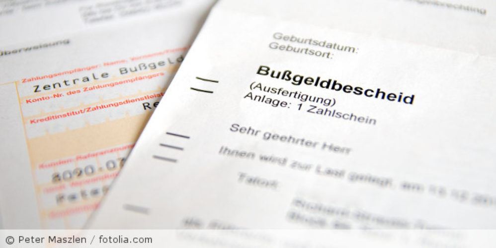 Ein Bußgeldbescheid.