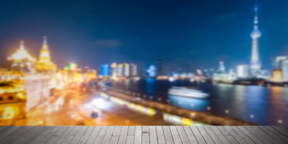Stadt von Shanghai in der Nacht.