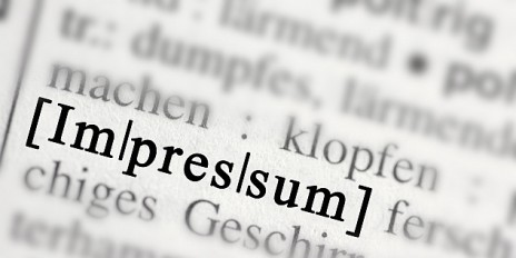 Ein Ausschnitt mit der Aufschrift "Impressum".