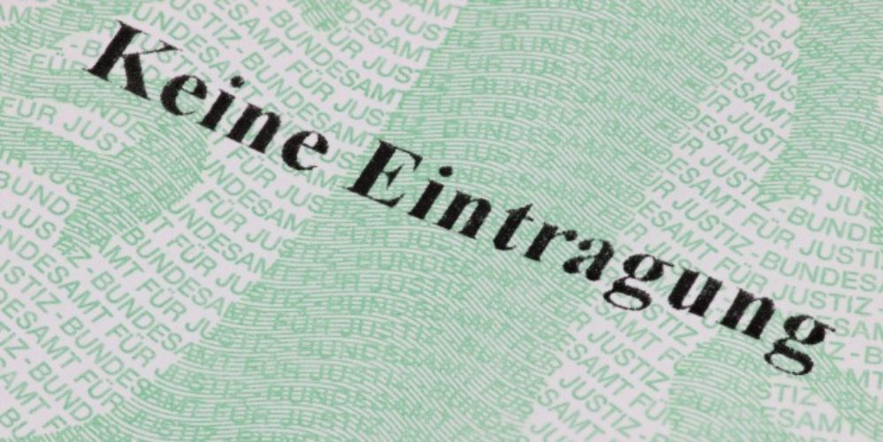 Ein Ausschnitt von einem Führungszeugnis.