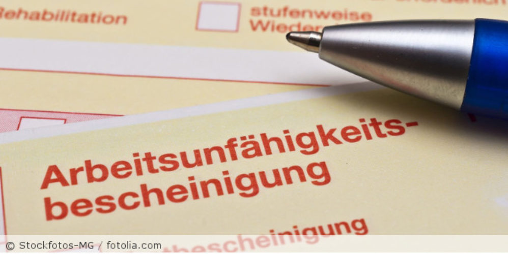 Ein Ausschnitt von einer Krankmeldung.