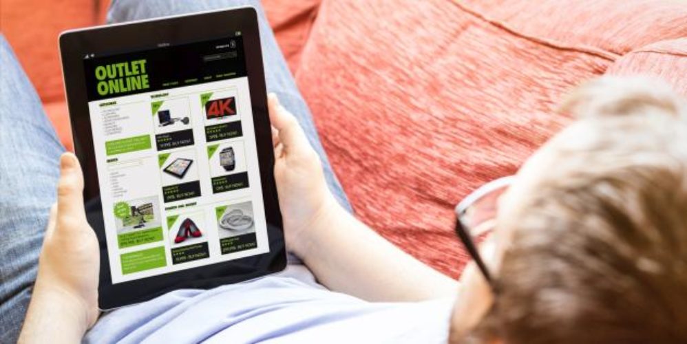 Ein Onlineshop auf einem Tablet.