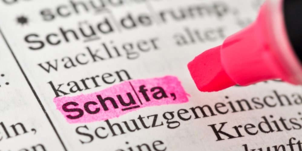 Das markierte Wort "Schufa".