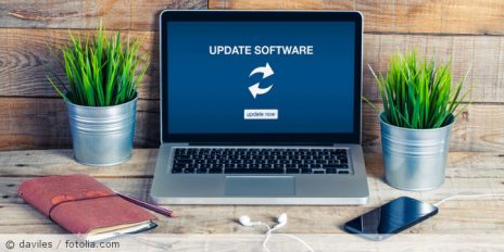 Ein Computer mit einem Software-Update.