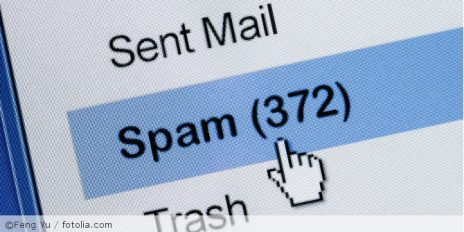 Ein Mailpostfach mit Spam-Nachrichten.