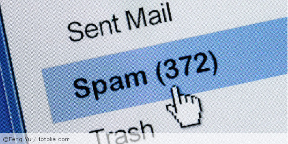 Ein Mailpostfach mit Spam-Nachrichten.