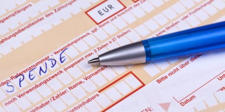 Eine Überweisung mit dem Titel "Spende".