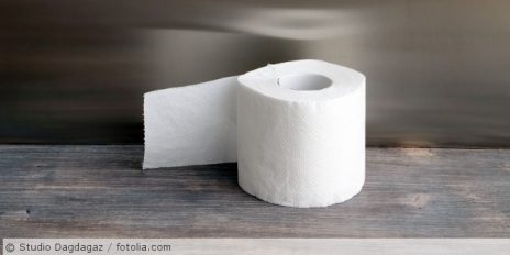 Eine Rolle Toilettenpapier.