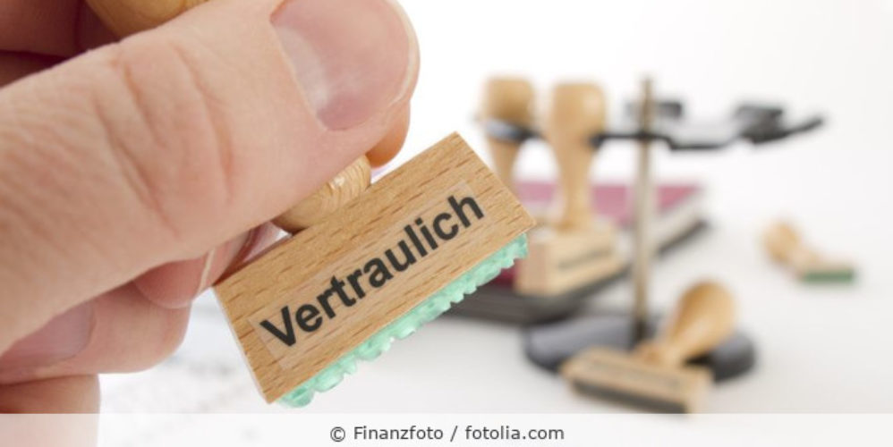 Stempel mit der Aufschrift "Vertraulich".