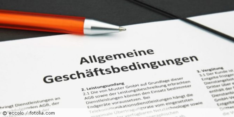 Ein Formular mit dem Titel "Allgemeine Geschäftsbedingungen".