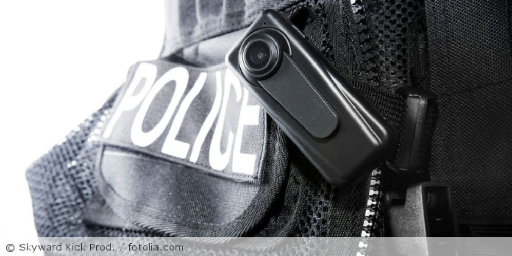 Bodycam von einem Polizisten.
