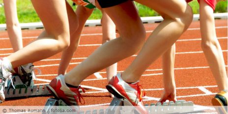 Startlinie bei der Leichtathletik.