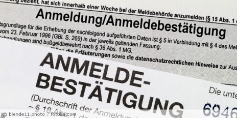 Ausschnitt von einer Anmeldebestätigung.