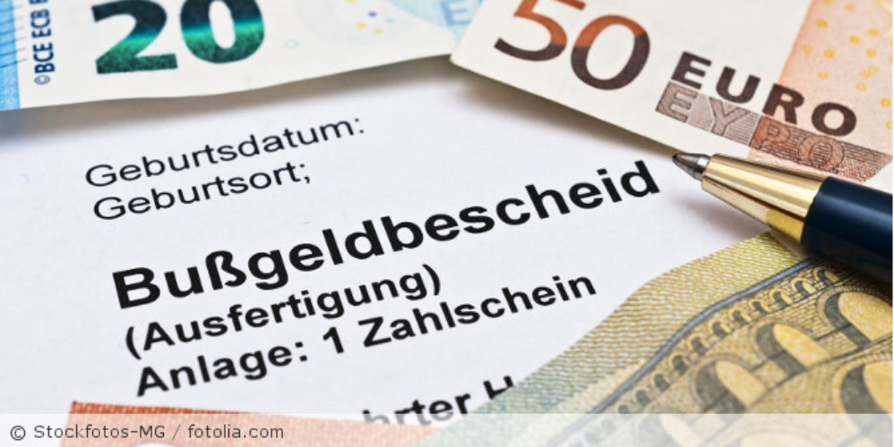 Ausschnitt von einem Bußgeldbescheid.