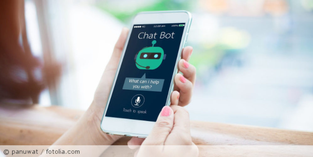Ein Handy mit einen Chat Bot.