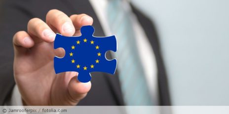 Ein Puzzel Teil mit der EU-Flagge