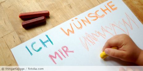 Gemalter Wunschzettel von einem Kind.