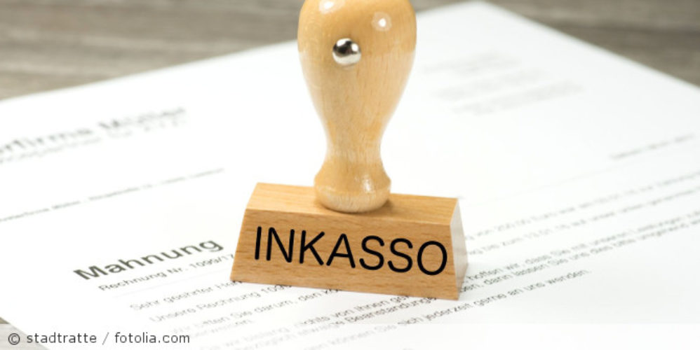 Ein Stempel mit der Aufschrift "INKASSO".