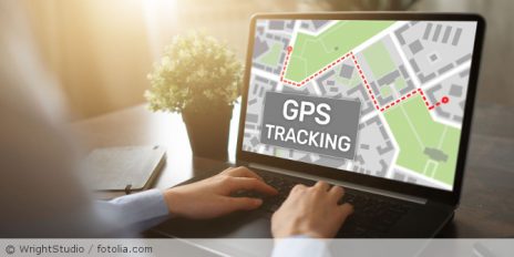 Laptop mit GPS Tracking.