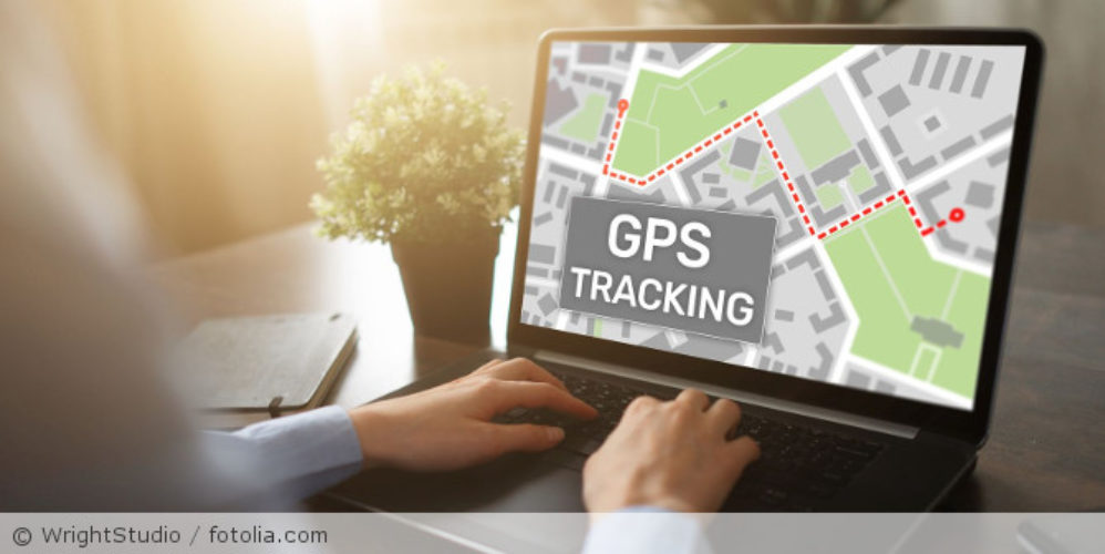 Laptop mit GPS Tracking.