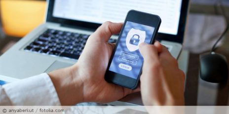 Login-Fenster auf einen Smartphone.