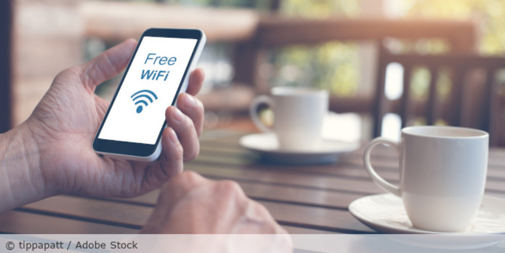 Freies WLAN auf einen Handy.