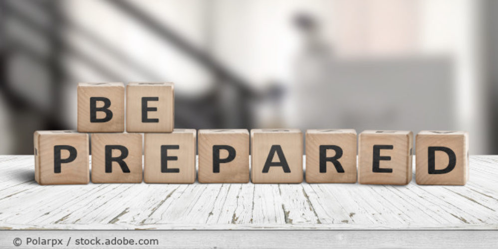 Würfel mit der Aufschrift "BE PREPARED".