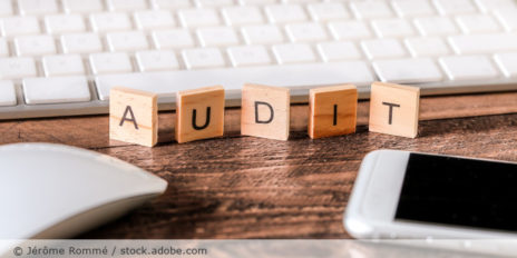 Würfel mit der Aufschrift "AUDIT".