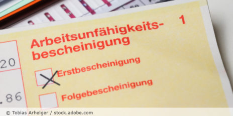 Ausschnitt von einer Arbeitsunfähigkeitsbescheinigung.