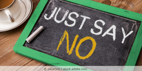 Tafel mit der AufschriftJust say no