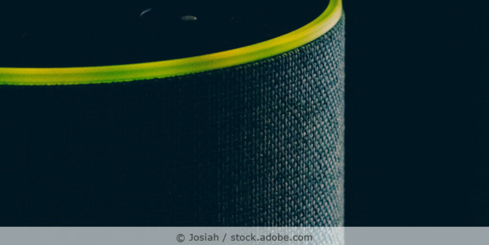 Detailaufnahme eines Alexa-Lautsprechers.