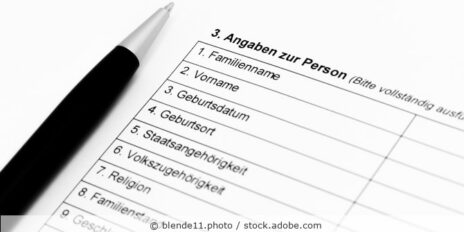 Formulare zur Angabe der Person