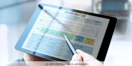 digitales Fahrtenbuch auf einem Tablet