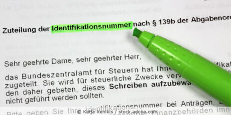 Brief mit Steueridentifikationsnummer