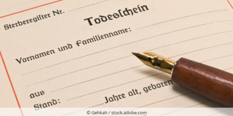 Ein unausgefüllter Todesschein.