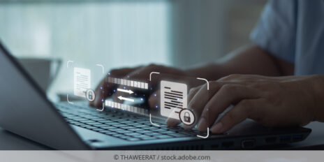Data transfer on laptop.