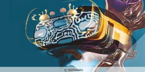 Ein künstlich erzeugtes Bild einer Frau mit VR-Brille