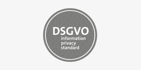 DSGVO information privacy standard - ein rundes Siegel mit dem Schriftzug