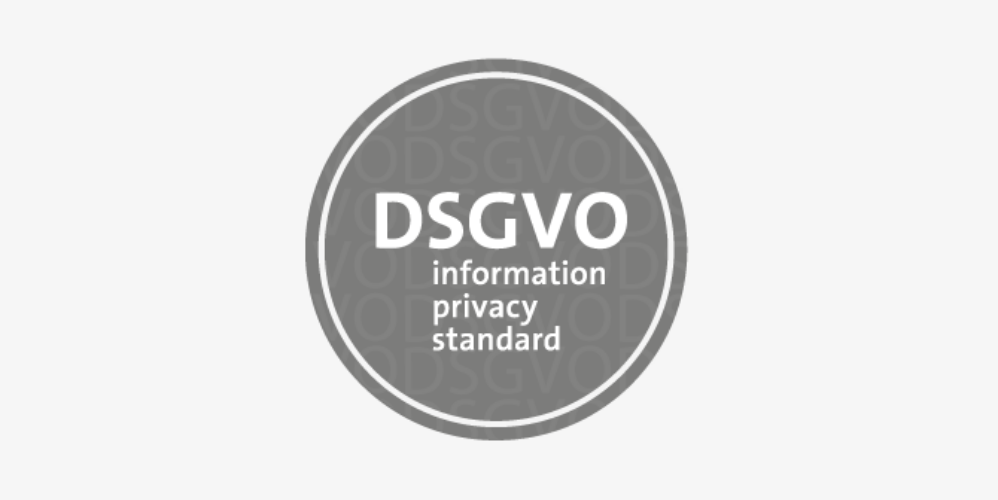 DSGVO information privacy standard - ein rundes Siegel mit dem Schriftzug