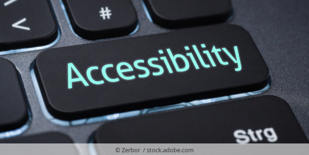 Laptop keybord with the word Accessibility.