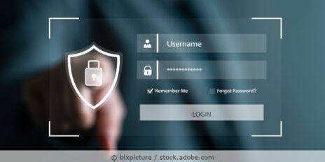 Virtueller Login-Bereich mit Eingabefeldern für Username und Passwort.