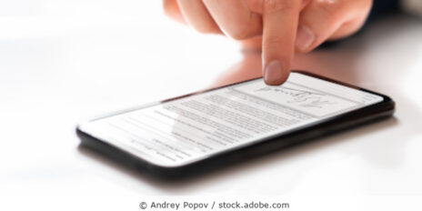 Unterschrift auf einem Handy